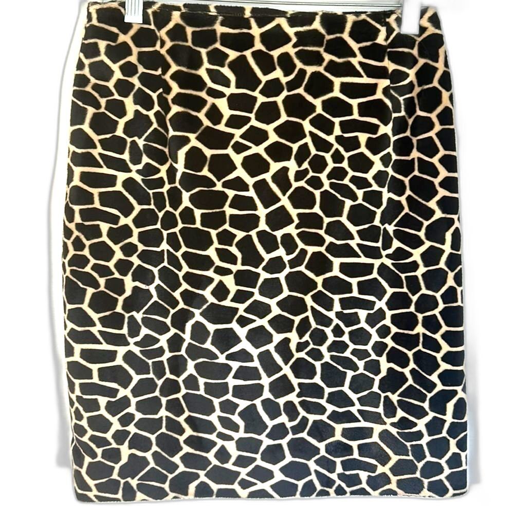 𝅺giraffe Print Velvet Skirt Elliott Lauren